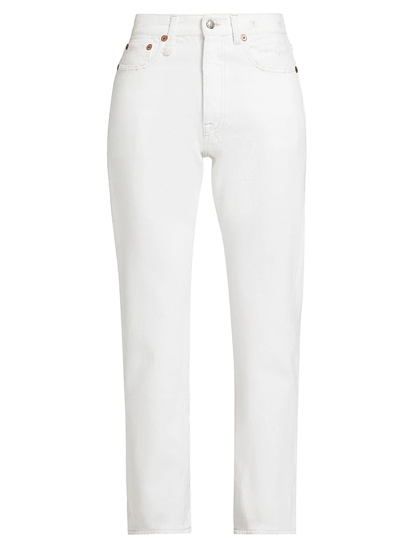 Boyfriend Denim High-Rise Straight-Leg Jeans