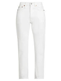Boyfriend Denim High-Rise Straight-Leg Jeans
