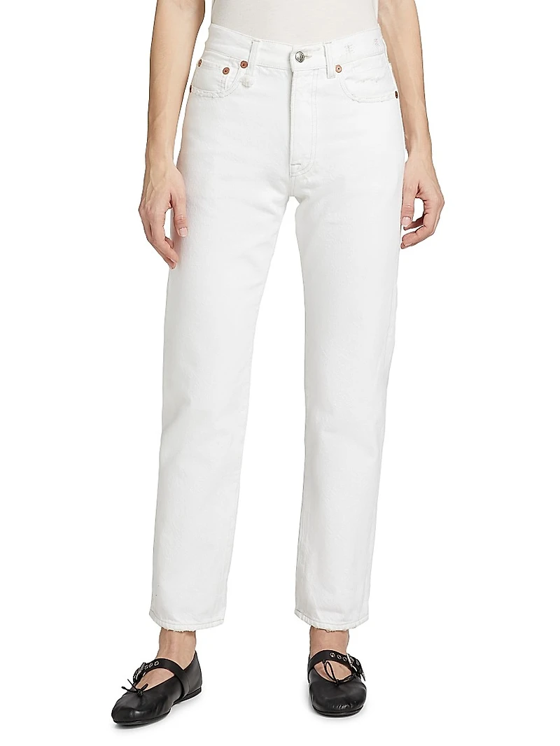 Boyfriend Denim High-Rise Straight-Leg Jeans