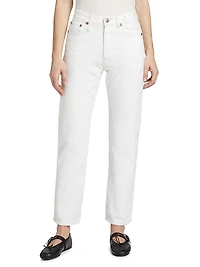 Boyfriend Denim High-Rise Straight-Leg Jeans