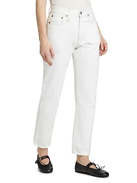 Boyfriend Denim High-Rise Straight-Leg Jeans