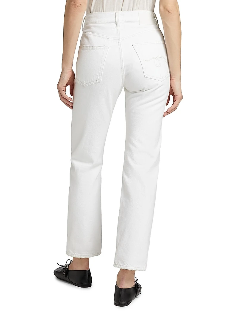 Boyfriend Denim High-Rise Straight-Leg Jeans