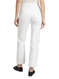 Boyfriend Denim High-Rise Straight-Leg Jeans