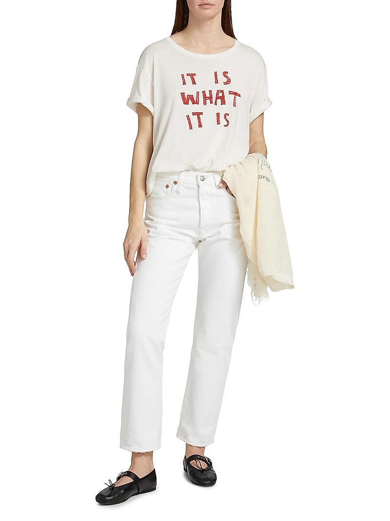 Boyfriend Denim High-Rise Straight-Leg Jeans