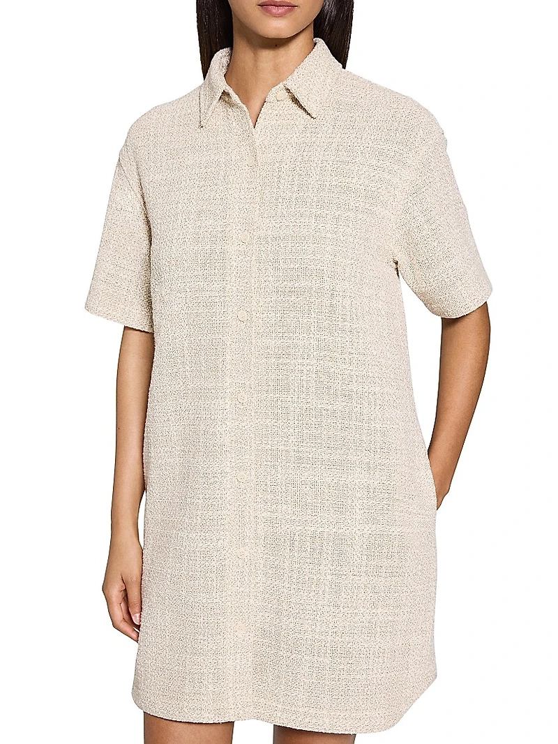 Tweed Mini Shirtdress