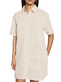 Tweed Mini Shirtdress
