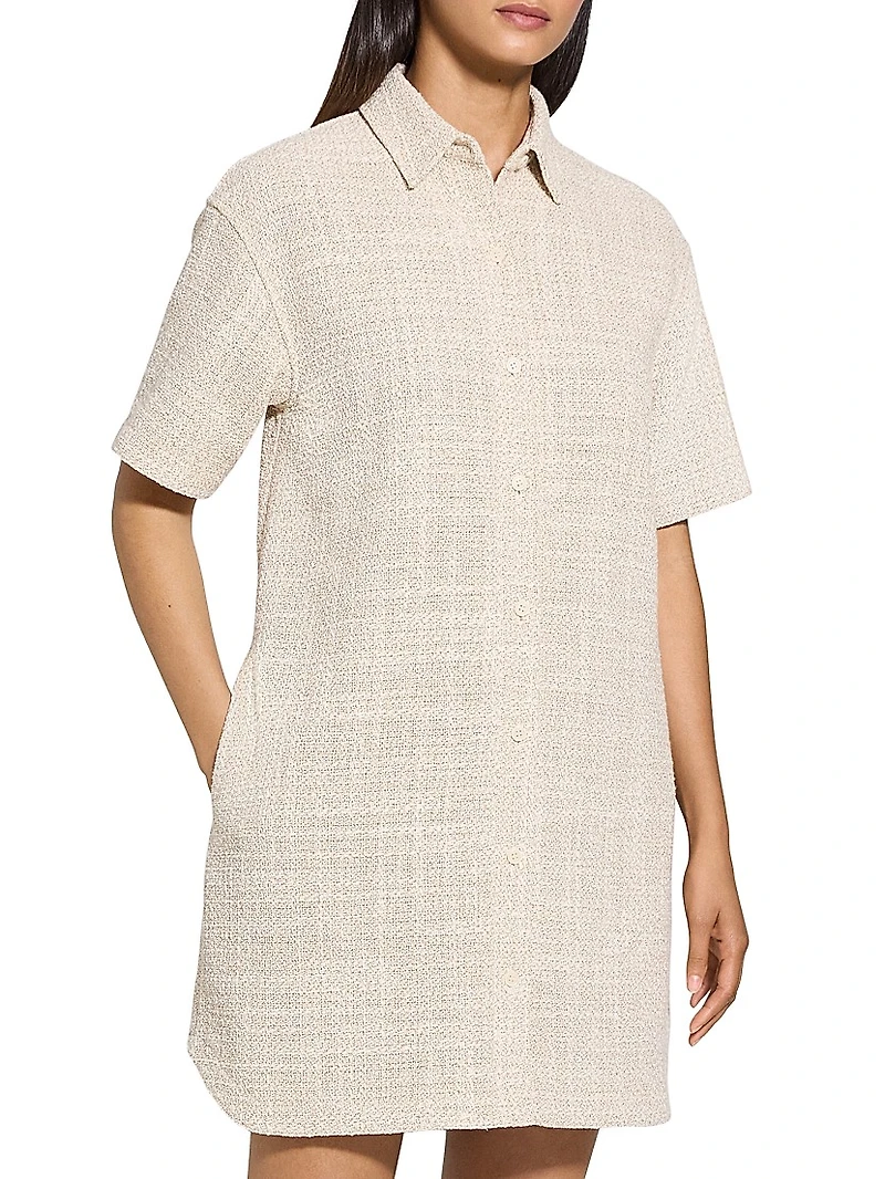 Tweed Mini Shirtdress