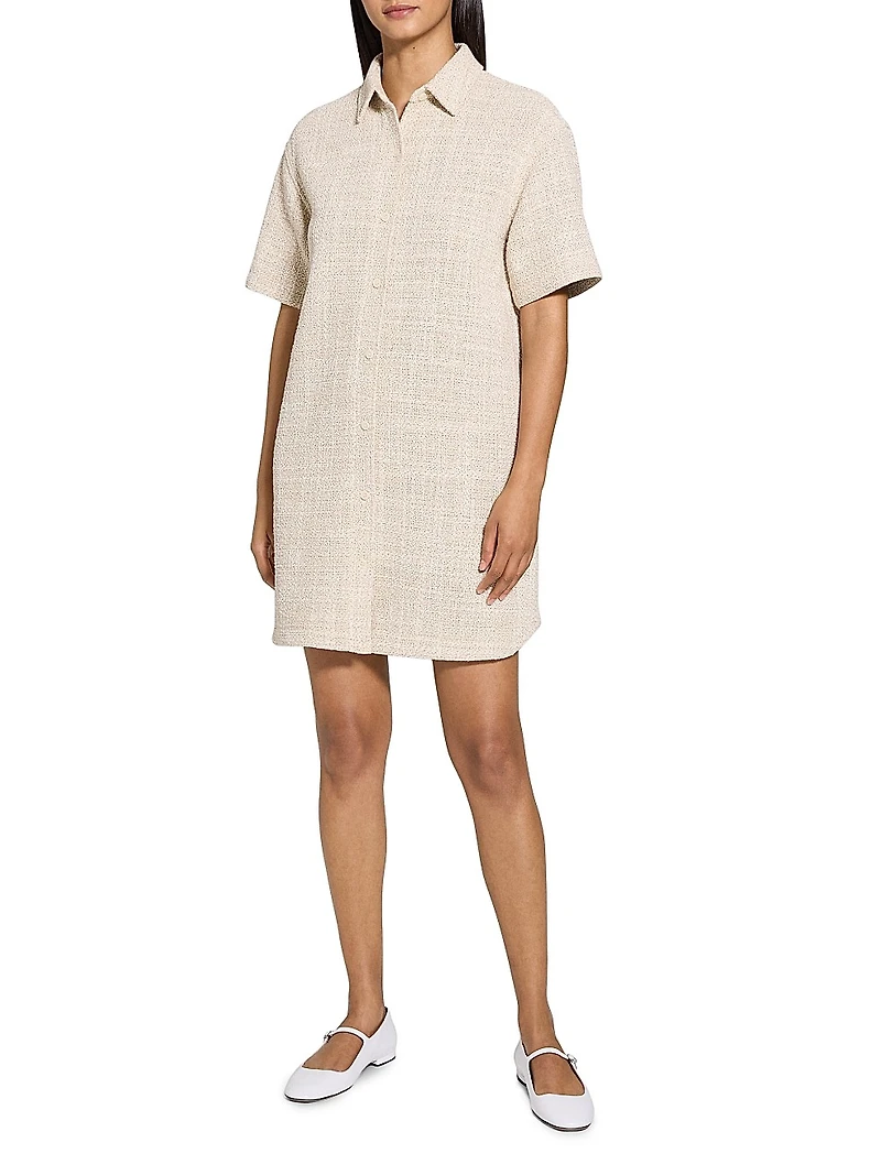 Tweed Mini Shirtdress