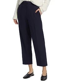Linen-Blend Mid-Rise Tapered Pants