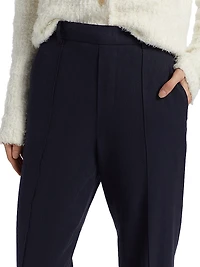 Linen-Blend Mid-Rise Tapered Pants