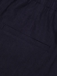 Linen-Blend Mid-Rise Tapered Pants