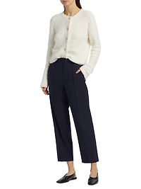 Linen-Blend Mid-Rise Tapered Pants
