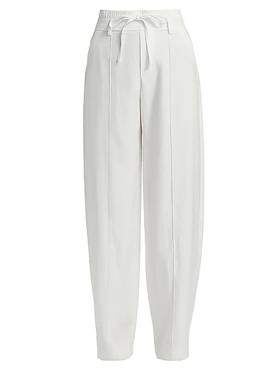 Mid-Rise Double-Waistband Drawstring Pants