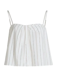 Seedling Draped Striped Cotton Sleeveless Top