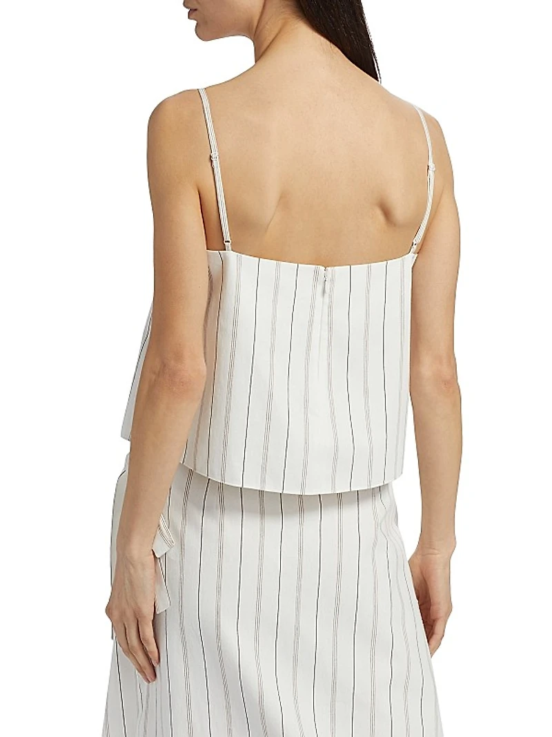 Seedling Draped Striped Cotton Sleeveless Top