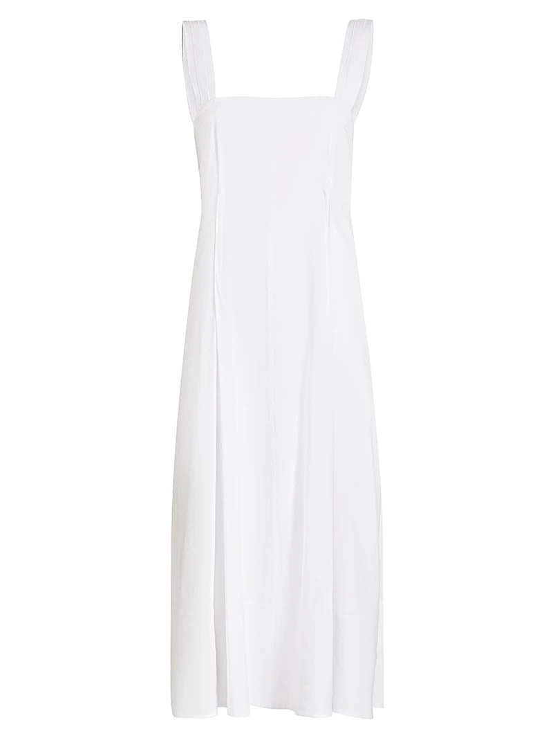 Cami Linen-Blend A-Line Midi-Dress