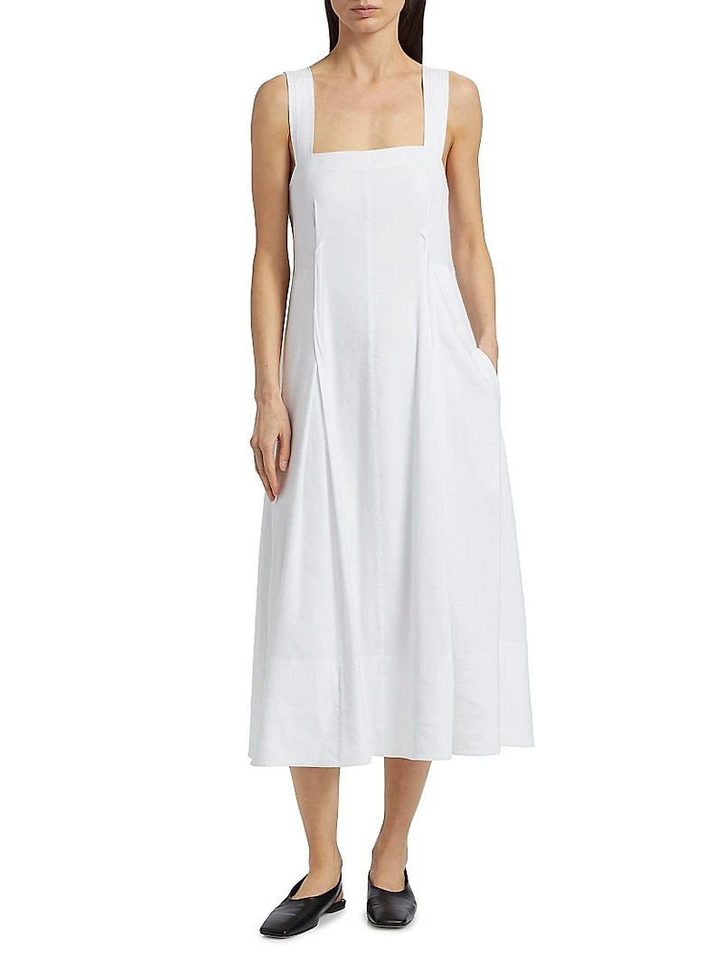 Cami Linen-Blend A-Line Midi-Dress