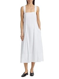 Cami Linen-Blend A-Line Midi-Dress
