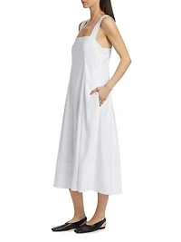 Cami Linen-Blend A-Line Midi-Dress