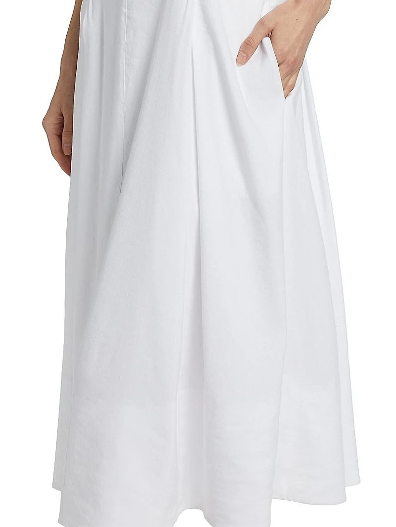 Cami Linen-Blend A-Line Midi-Dress