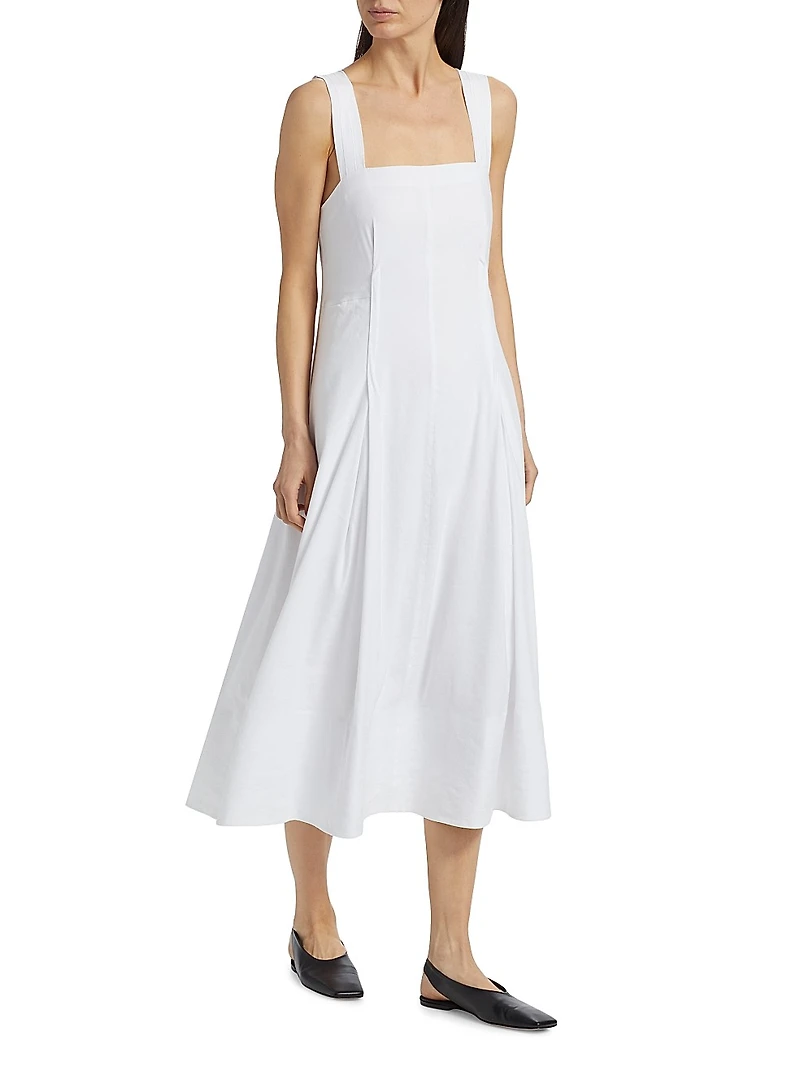 Cami Linen-Blend A-Line Midi-Dress