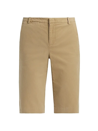 Stretch-Cotton Mid-Rise Bermuda Shorts