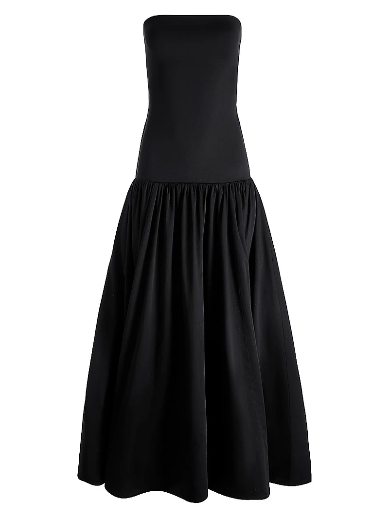 Oriana Strapless Drop-Waist Midi-Dress