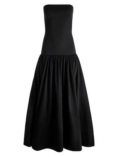 Oriana Strapless Drop-Waist Midi-Dress