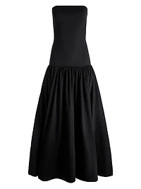 Oriana Strapless Drop-Waist Midi-Dress