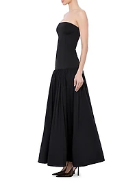 Oriana Strapless Drop-Waist Midi-Dress