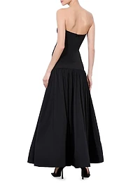 Oriana Strapless Drop-Waist Midi-Dress