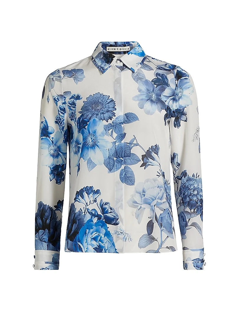 Willa Floral Print Button-Up Blouse