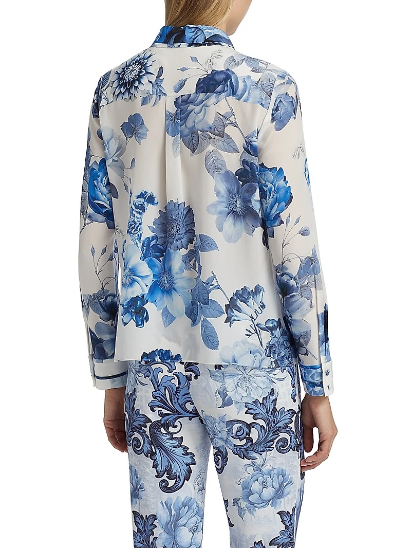 Willa Floral Print Button-Up Blouse