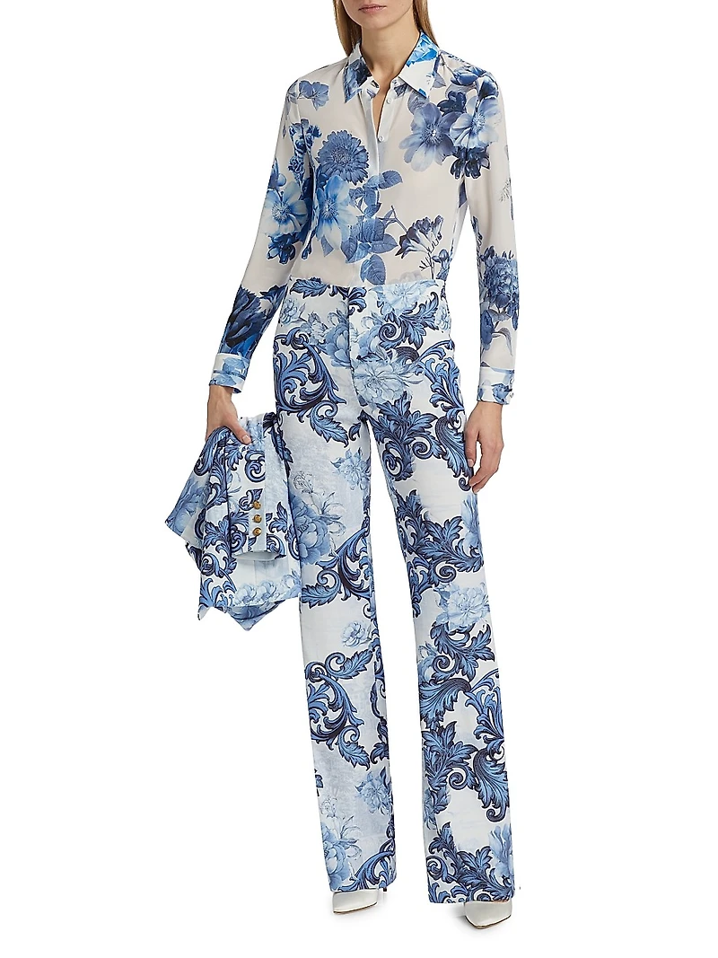 Willa Floral Print Button-Up Blouse