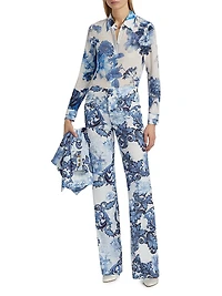 Willa Floral Print Button-Up Blouse