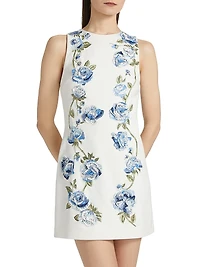 Clyde Embellished Floral Shift Minidress