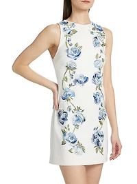Clyde Embellished Floral Shift Minidress