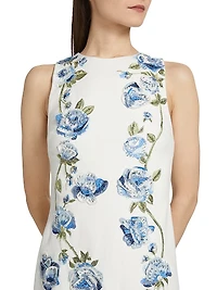 Clyde Embellished Floral Shift Minidress