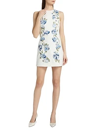 Clyde Embellished Floral Shift Minidress