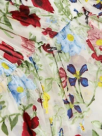 Tara Floral Asymmetric Wrap Midi-Dress