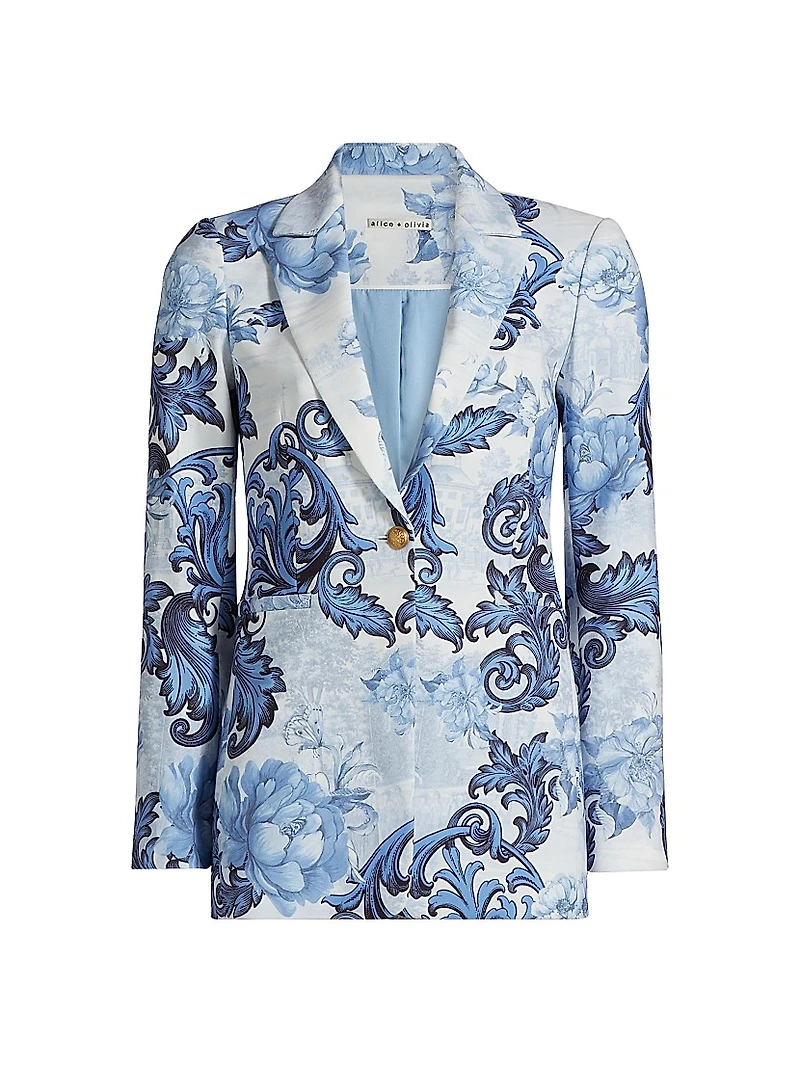 Breann Floral Peak Lapel Blazer