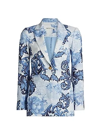 Breann Floral Peak Lapel Blazer
