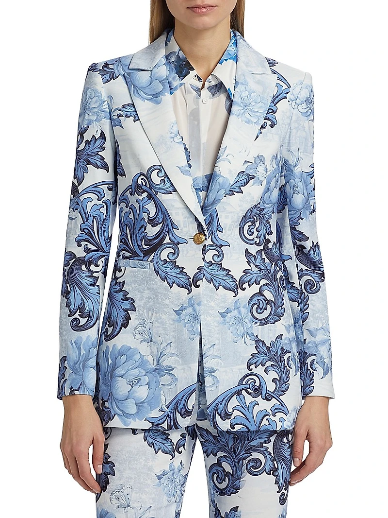 Breann Floral Peak Lapel Blazer