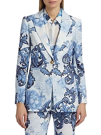 Breann Floral Peak Lapel Blazer