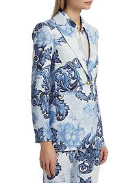 Breann Floral Peak Lapel Blazer