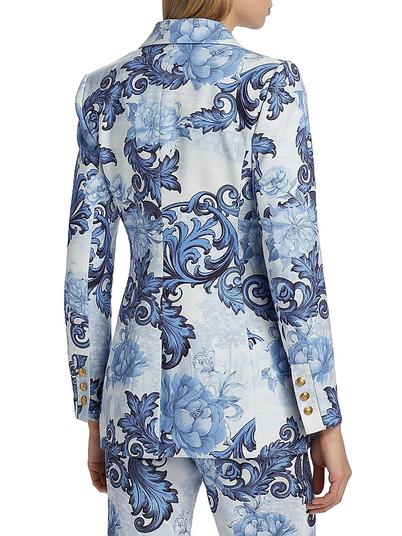 Breann Floral Peak Lapel Blazer