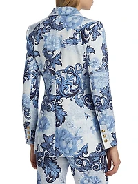 Breann Floral Peak Lapel Blazer