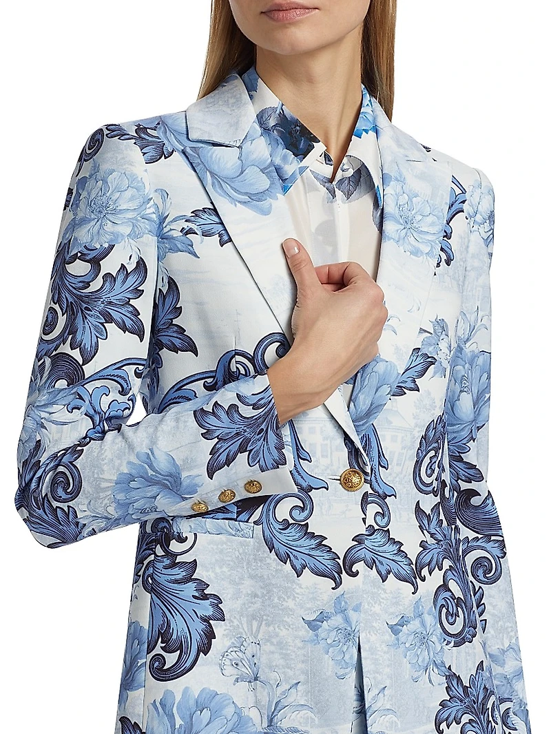 Breann Floral Peak Lapel Blazer