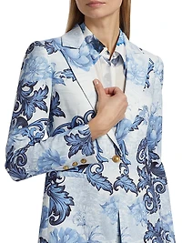 Breann Floral Peak Lapel Blazer