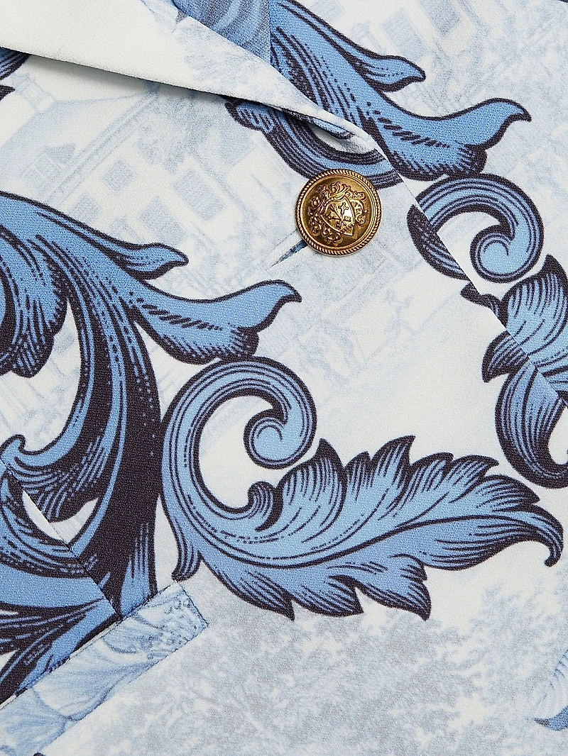 Breann Floral Peak Lapel Blazer